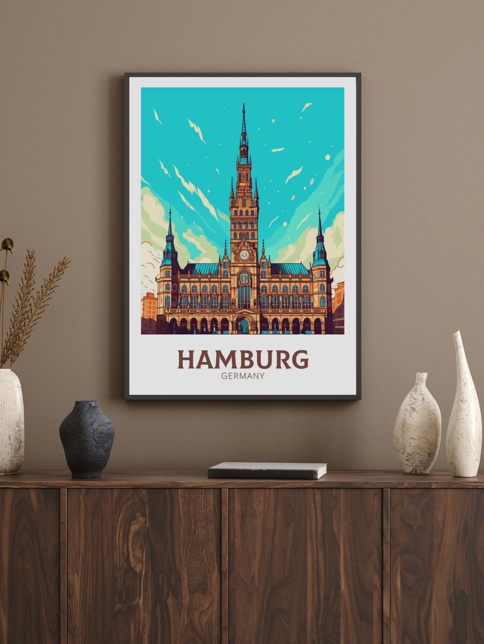 Hamburg Print | Hamburg Illustration | Hamburg Wall Art | Hamburg Rathaus Poster | Hamburg Poster | Germany Print | Hamburg Print | ID 464