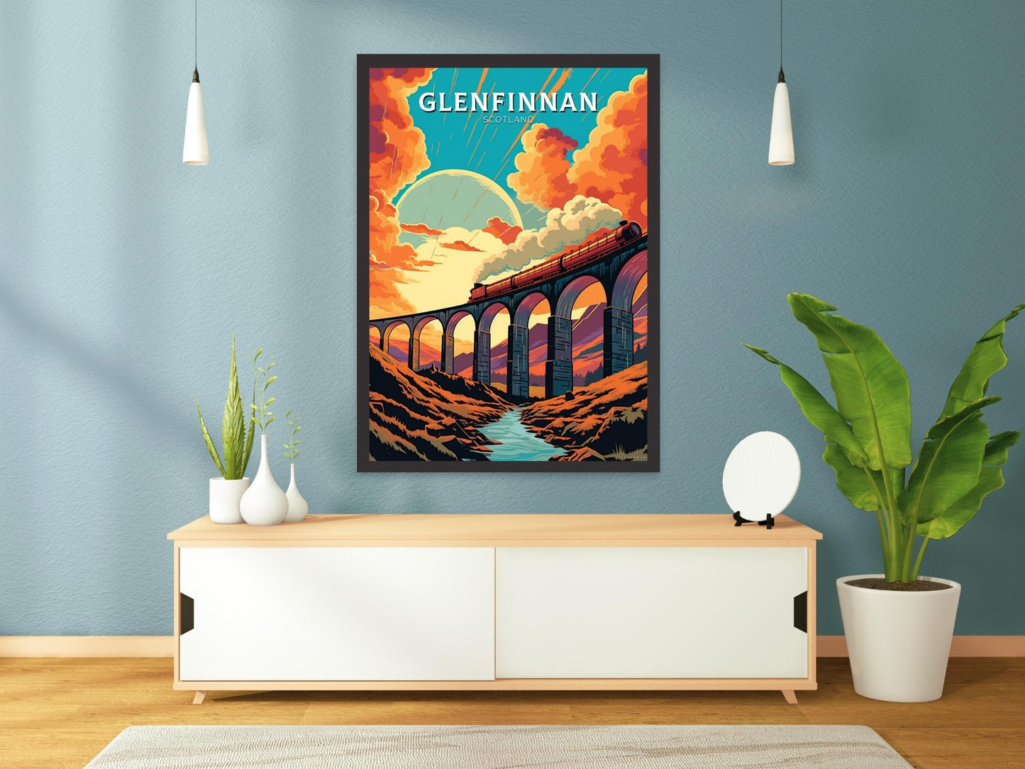 Glenfinnan Travel Print | Glenfinnan Travel Poster | Glenfinnan Viaduct | Scotland Wall Art | Scotland Poster | Scotland Print | ID 465