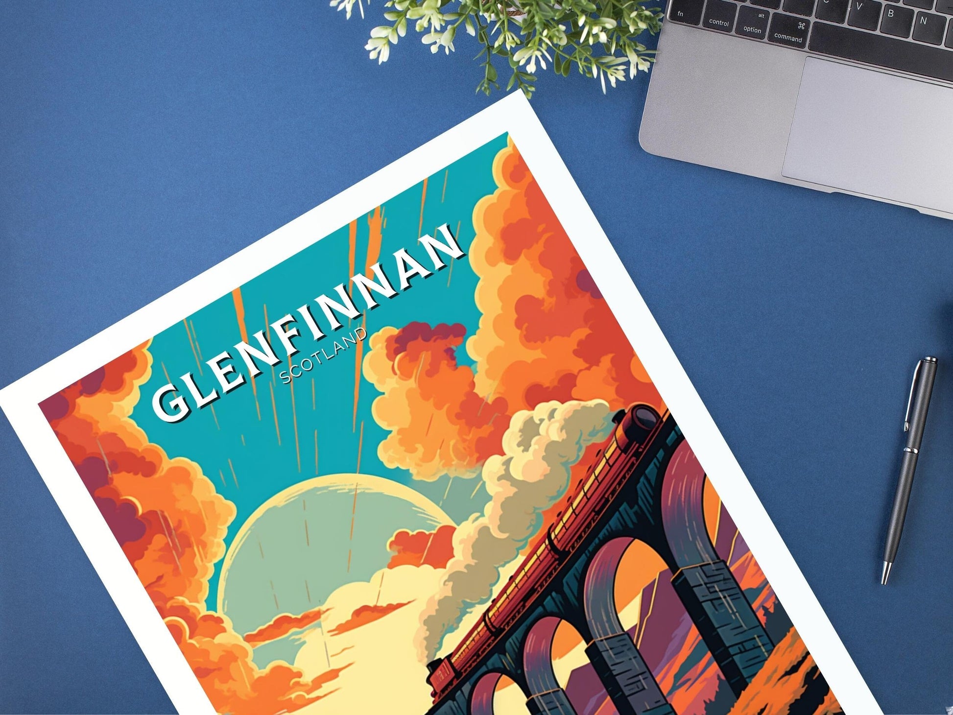 Glenfinnan Travel Print | Glenfinnan Travel Poster | Glenfinnan Viaduct | Scotland Wall Art | Scotland Poster | Scotland Print | ID 465