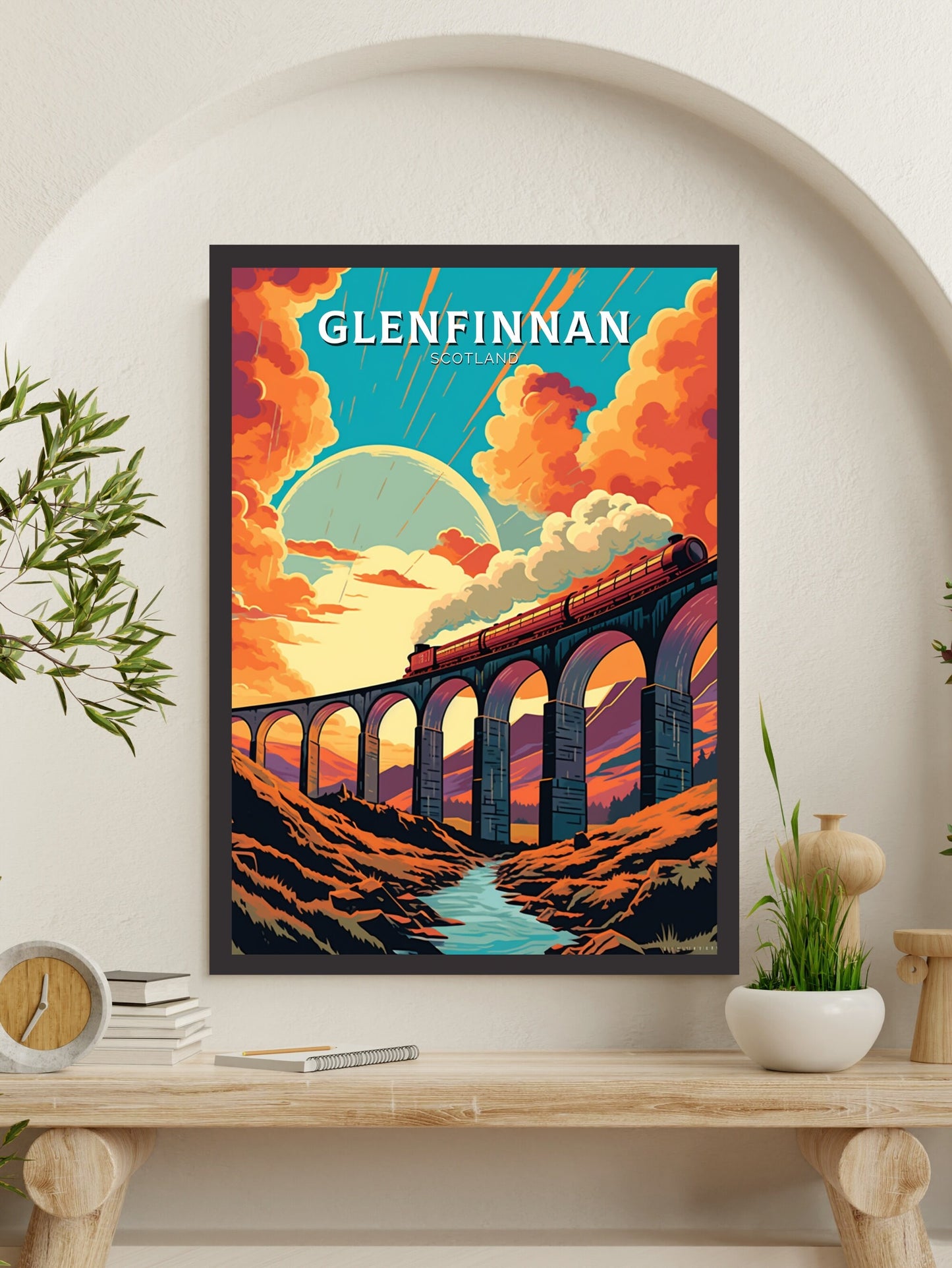 Glenfinnan Travel Print | Glenfinnan Travel Poster | Glenfinnan Viaduct | Scotland Wall Art | Scotland Poster | Scotland Print | ID 465