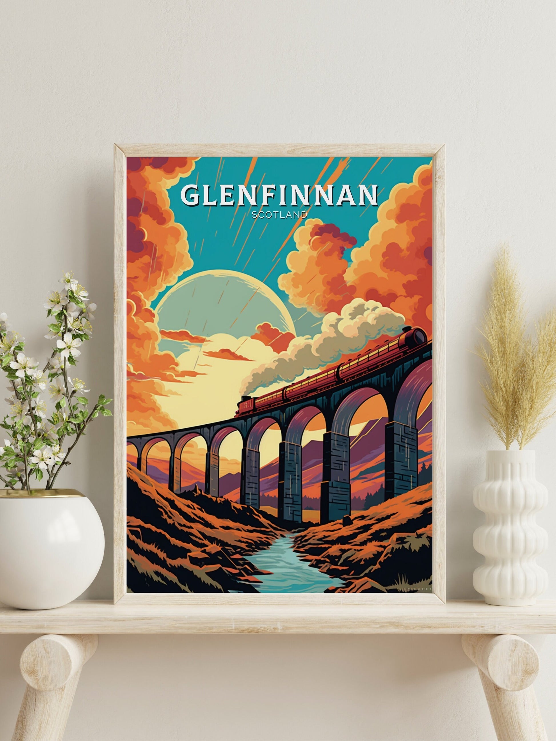 Glenfinnan Travel Print | Glenfinnan Travel Poster | Glenfinnan Viaduct | Scotland Wall Art | Scotland Poster | Scotland Print | ID 465