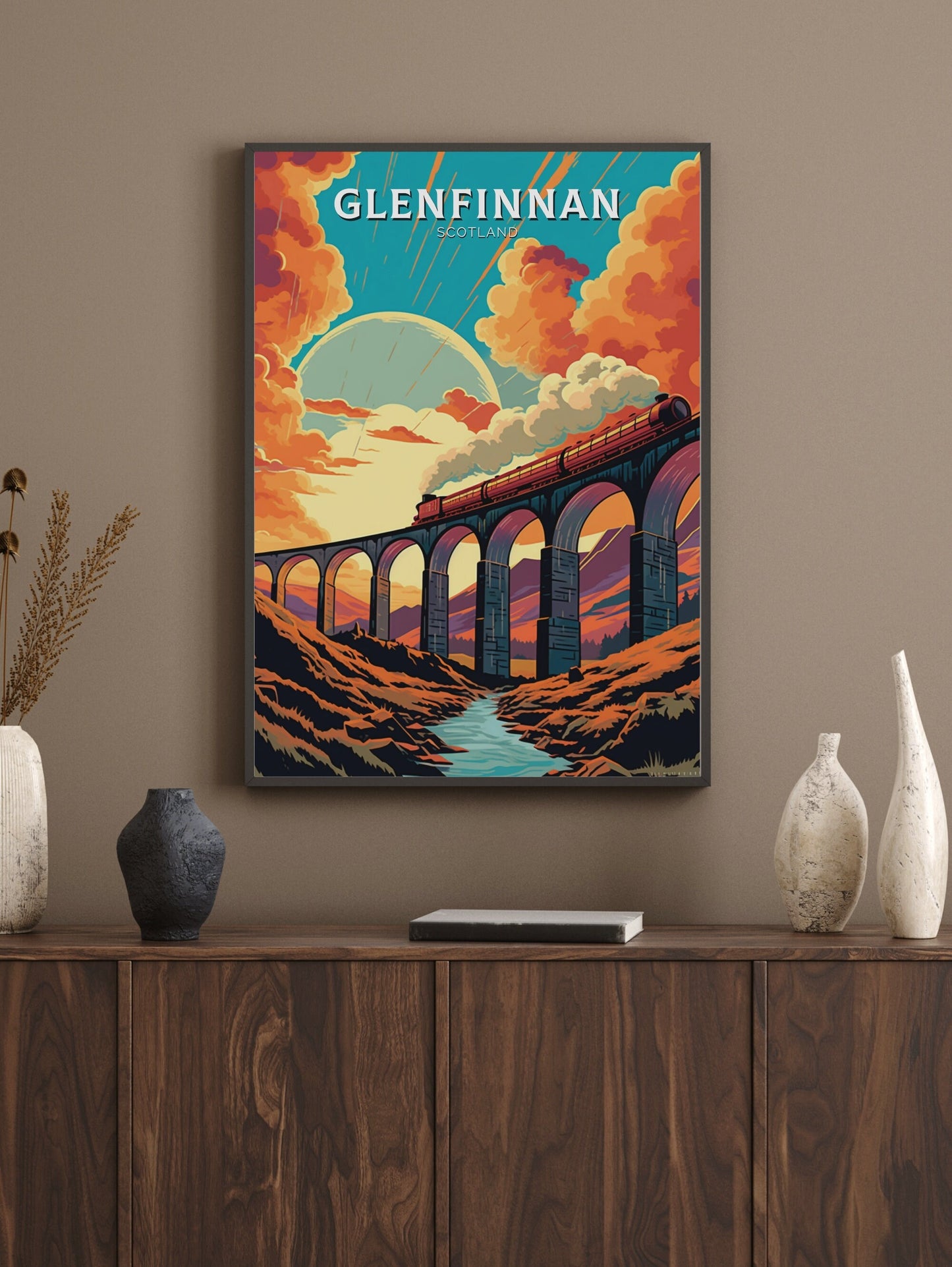 Glenfinnan Travel Print | Glenfinnan Travel Poster | Glenfinnan Viaduct | Scotland Wall Art | Scotland Poster | Scotland Print | ID 465