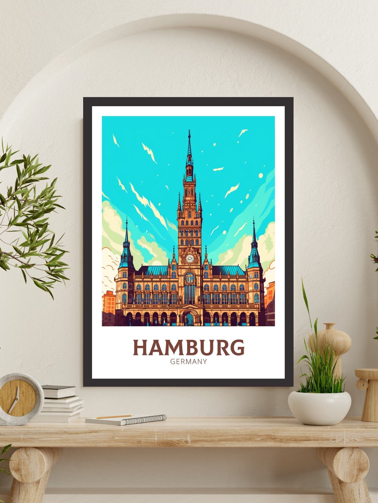 Hamburg Print | Hamburg Illustration | Hamburg Wall Art | Hamburg Rathaus Poster | Hamburg Poster | Germany Print | Hamburg Print | ID 464