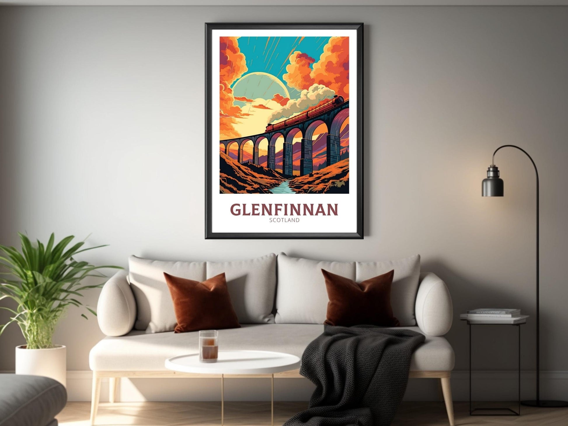 Glenfinnan Travel Print | Glenfinnan Travel Poster | Glenfinnan Viaduct | Scotland Wall Art | Scotland Poster | Scotland Print | ID 466