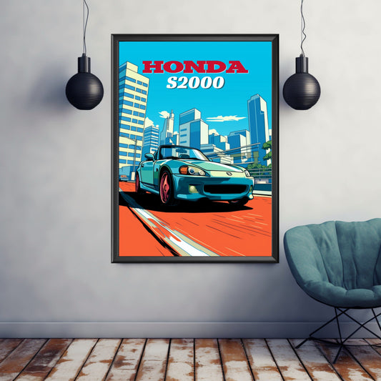 Honda S2000 Poster, Honda S2000 Print, 2000s Car Print, Car Print, Car Poster, Car Art, Japanese Car Print, Sports Car Print