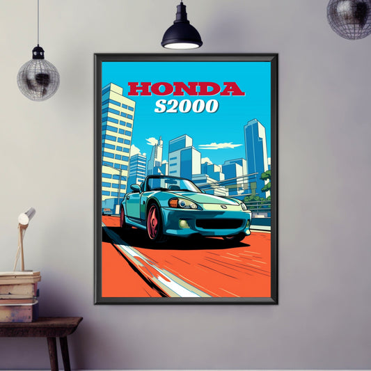 Honda S2000 Poster, Honda S2000 Print, 2000s Car Print, Car Print, Car Poster, Car Art, Japanese Car Print, Sports Car Print
