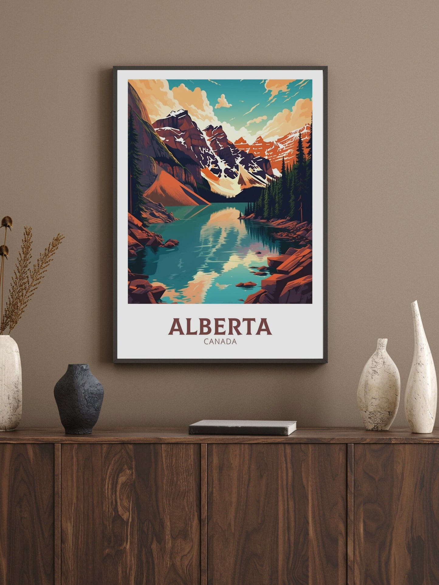 Alberta Travel Poster | Alberta Print | Alberta Illustration | Alberta Art | Alberta Wall Art | Mountain Poster | Canada Poster | ID 468