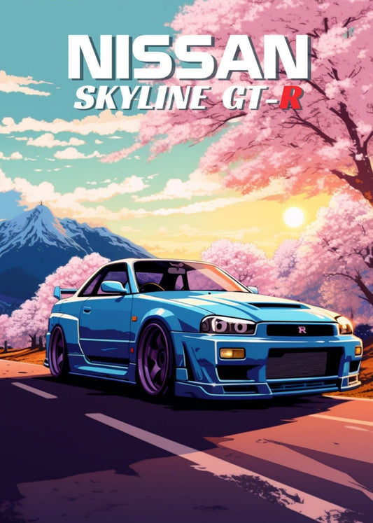 1990s Nissan Skyline GT-R R34 Poster