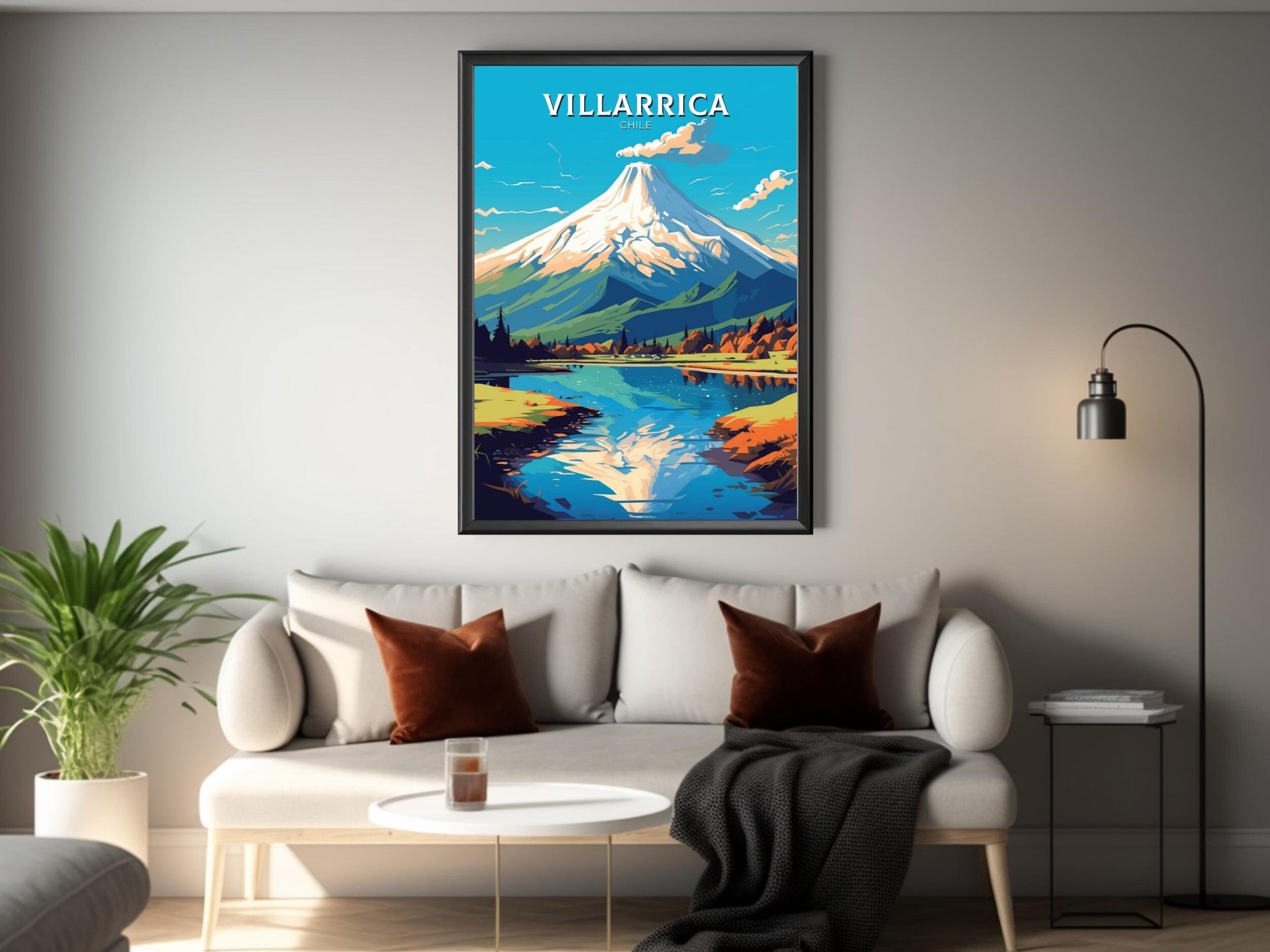 Villarrica Travel Print | Villarrica Travel Poster | Villarrica Design | Villarrica Wall Art | Villarrica Painting | Chile Poster | ID 469