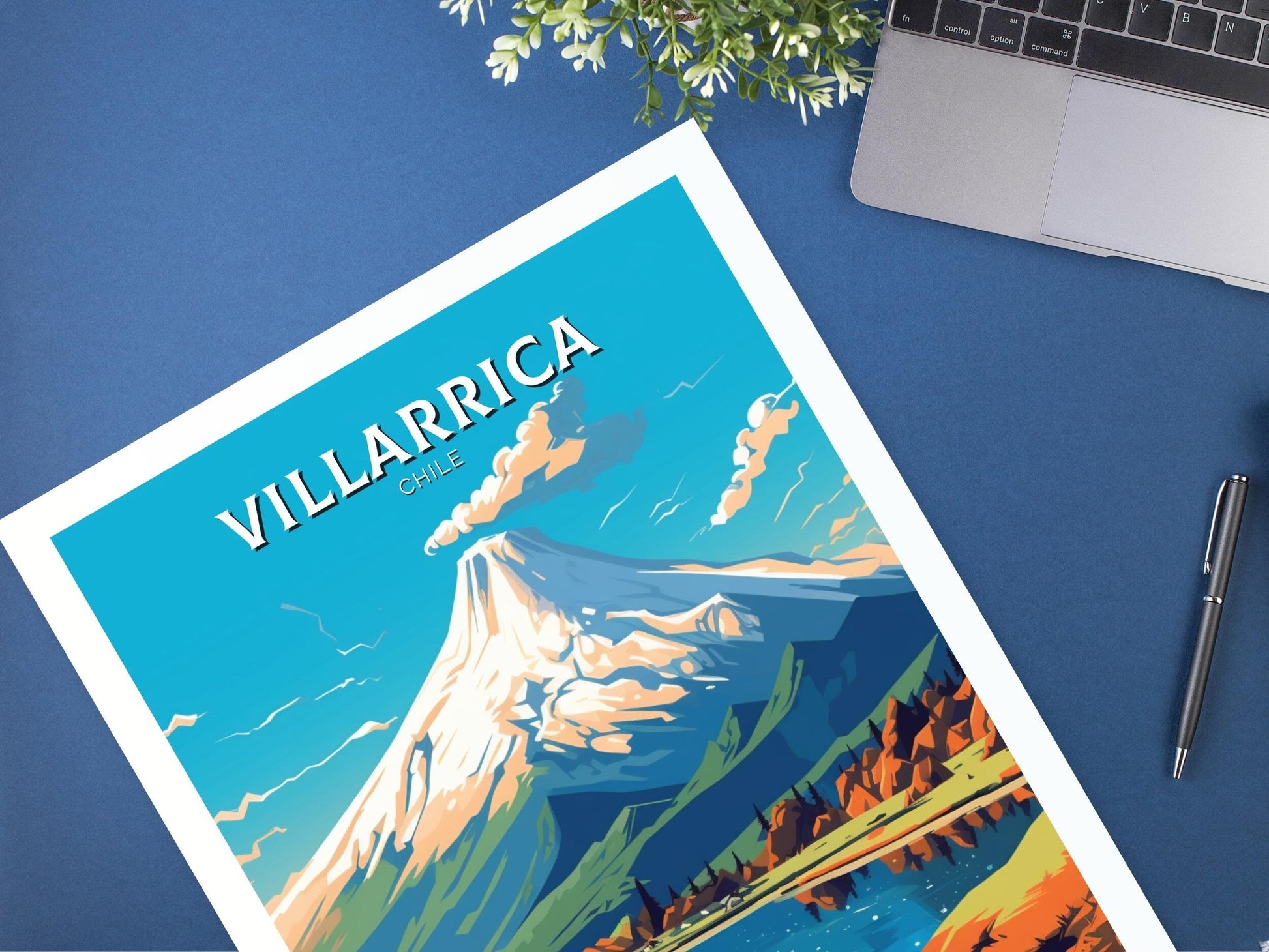 Villarrica Travel Print | Villarrica Travel Poster | Villarrica Design | Villarrica Wall Art | Villarrica Painting | Chile Poster | ID 469