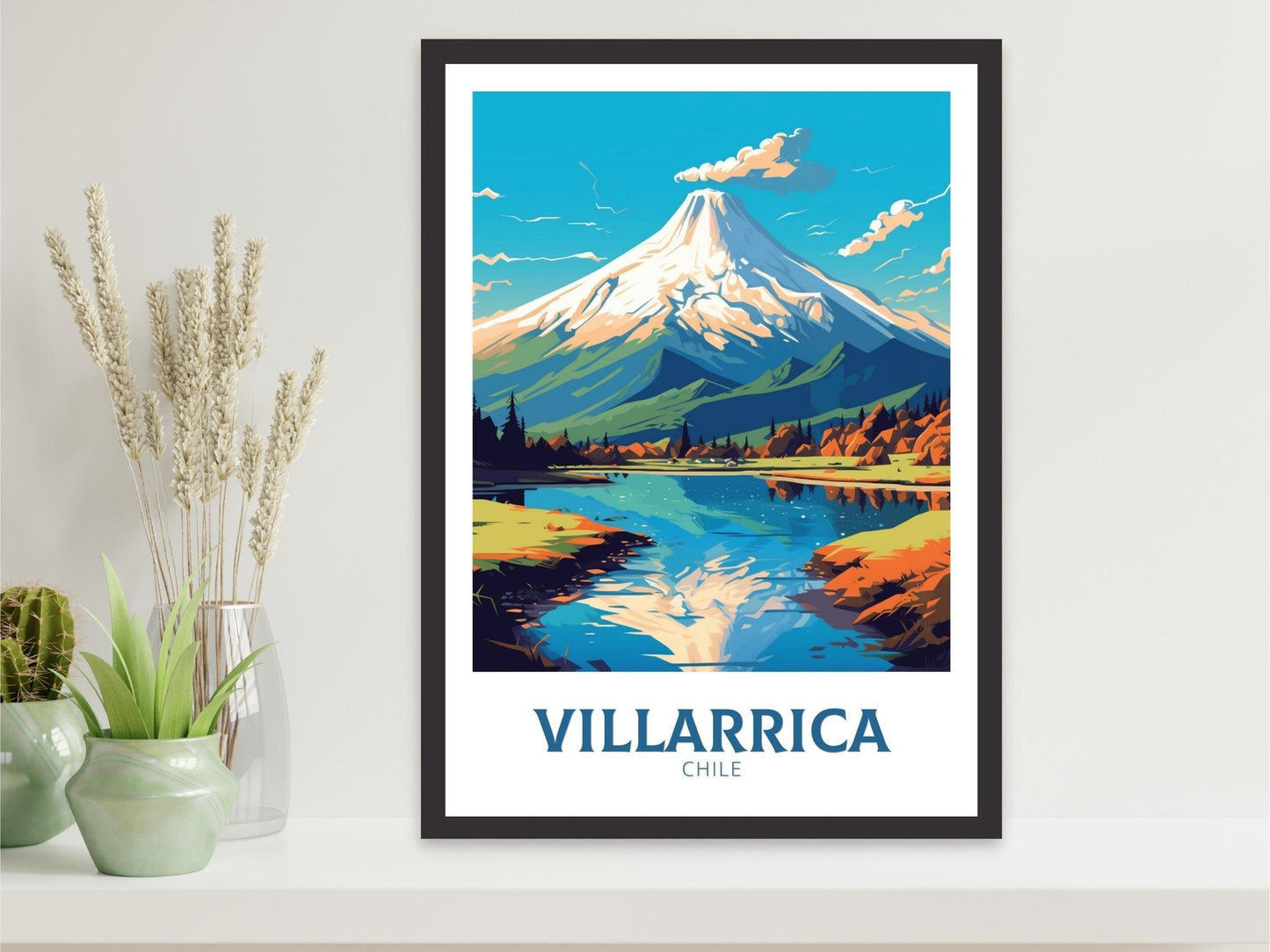 Villarrica Travel Poster | Villarrica Travel Print | Villarrica Design | Villarrica Wall Art | Villarrica Painting | Chile Print | ID 470