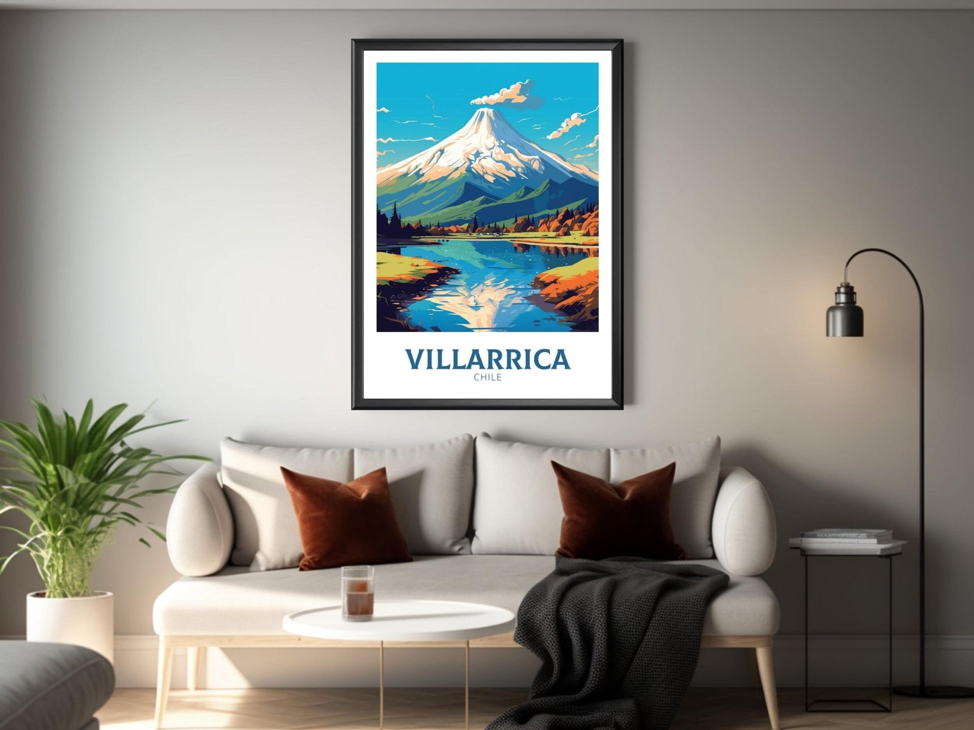 Villarrica Travel Poster | Villarrica Travel Print | Villarrica Design | Villarrica Wall Art | Villarrica Painting | Chile Print | ID 470