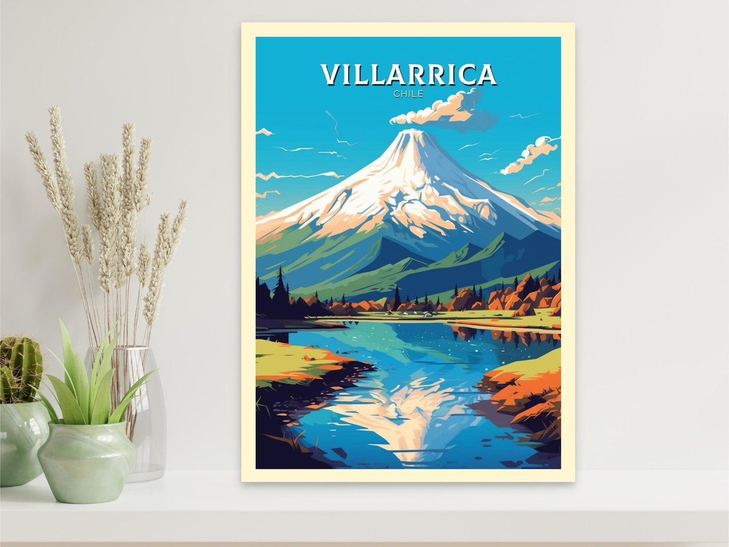 Villarrica Travel Print | Villarrica Travel Poster | Villarrica Design | Villarrica Wall Art | Villarrica Painting | Chile Poster | ID 469