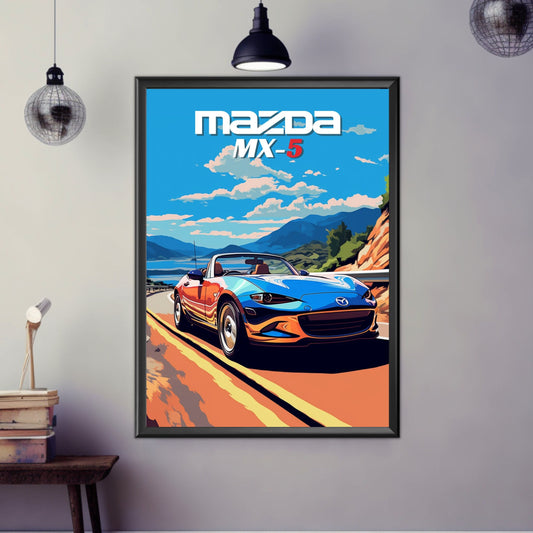 Mazda MX-5 Print, 2000s Car Print, Mazda MX-5 Poster, Car Print, Car Poster, Car Art, Japanese Car Print, Sports Car Print, Two-Seater