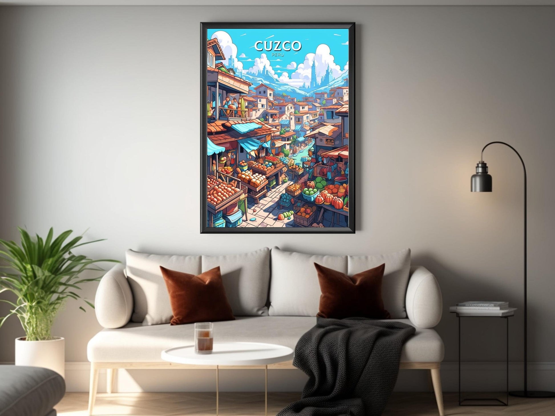 Cuzco Travel Print | Cuzco Travel Poster | Cuzco Design | Cuzco Wall Art | Cuzco Painting | Cuzco Markets | ID 471