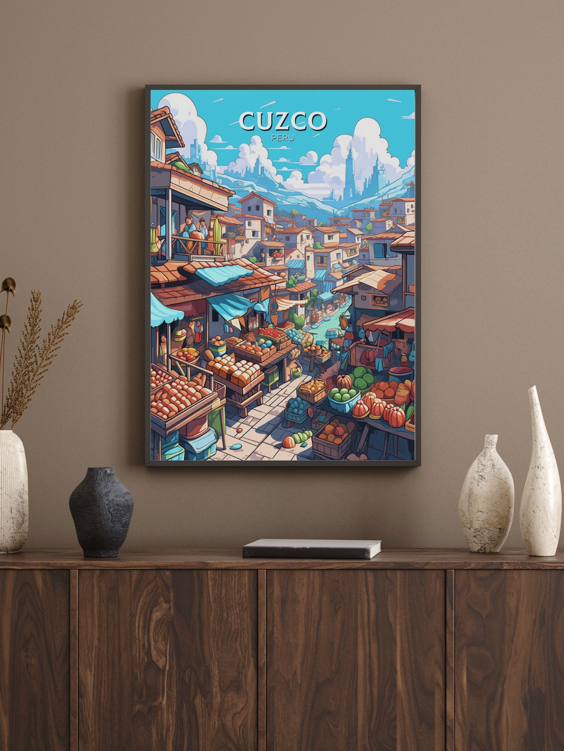 Cuzco Travel Print | Cuzco Travel Poster | Cuzco Design | Cuzco Wall Art | Cuzco Painting | Cuzco Markets | ID 471