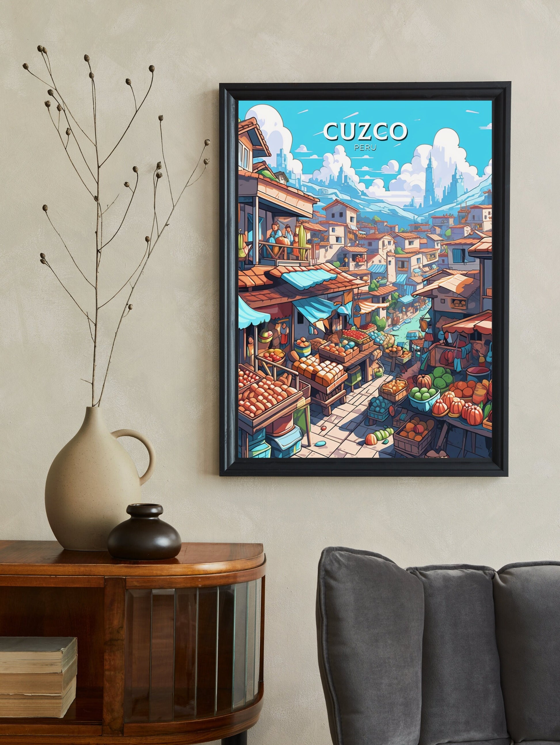 Cuzco Travel Print | Cuzco Travel Poster | Cuzco Design | Cuzco Wall Art | Cuzco Painting | Cuzco Markets | ID 471