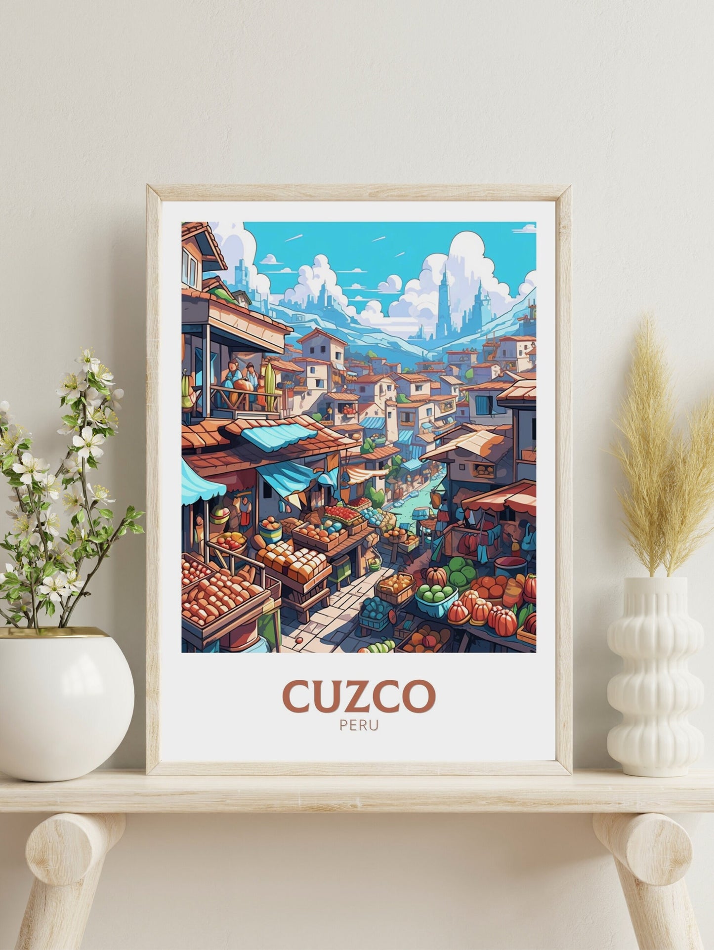 Cuzco Travel Poster | Cuzco Travel Print | Cuzco Design | Cuzco Wall Art | Cuzco Painting | Cuzco Markets | ID 472