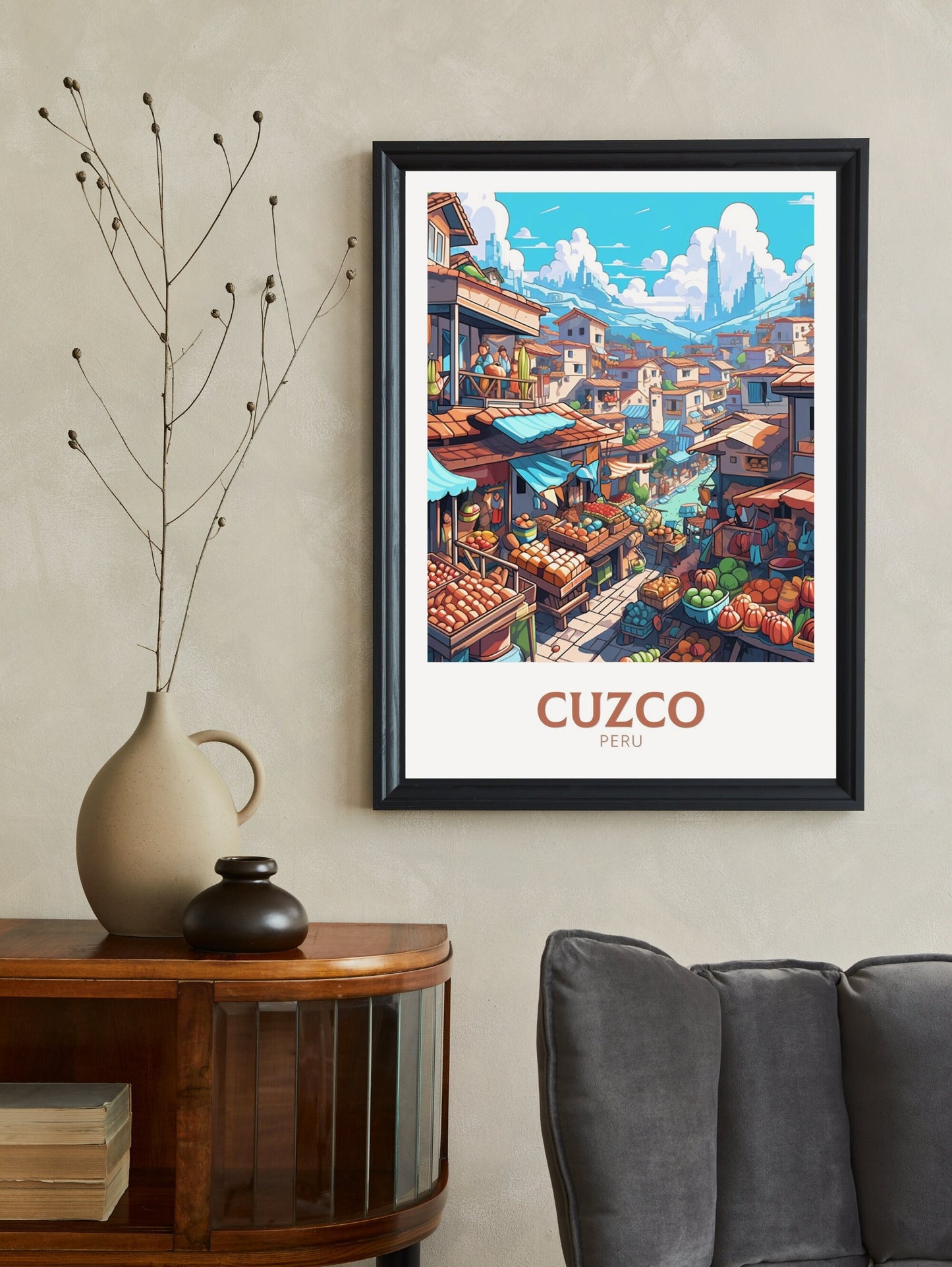 Cuzco Travel Poster | Cuzco Travel Print | Cuzco Design | Cuzco Wall Art | Cuzco Painting | Cuzco Markets | ID 472