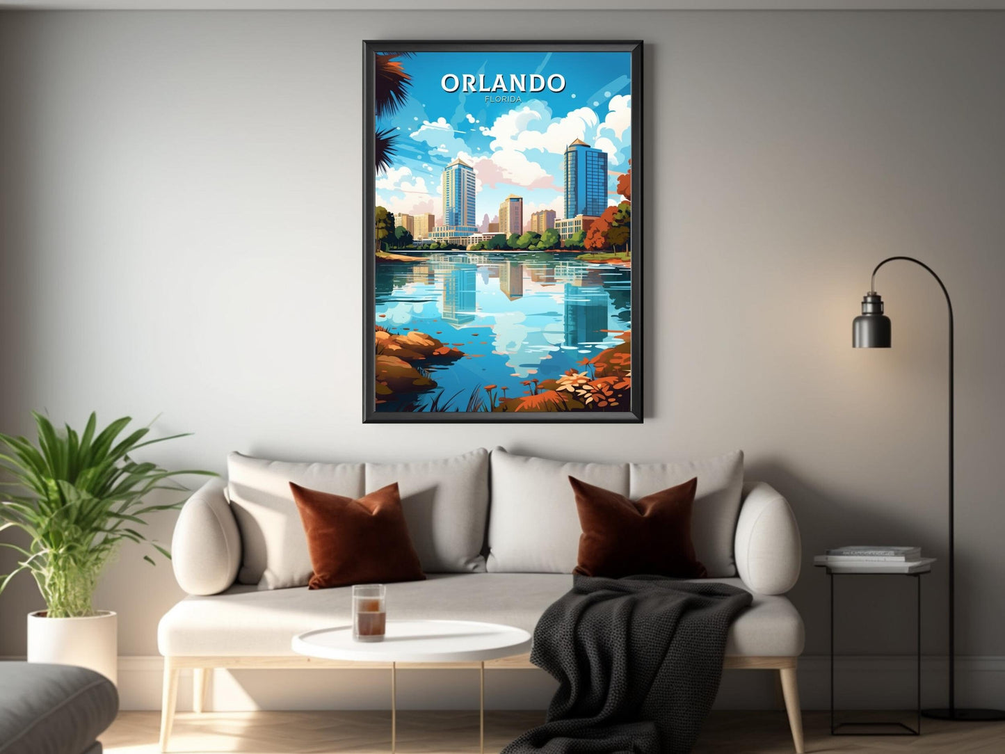 Orlando Travel Print | Orlando Poster | Florida Poster | Orlando Design | Orlando Wall Art | Orlando Illustration | ID 475