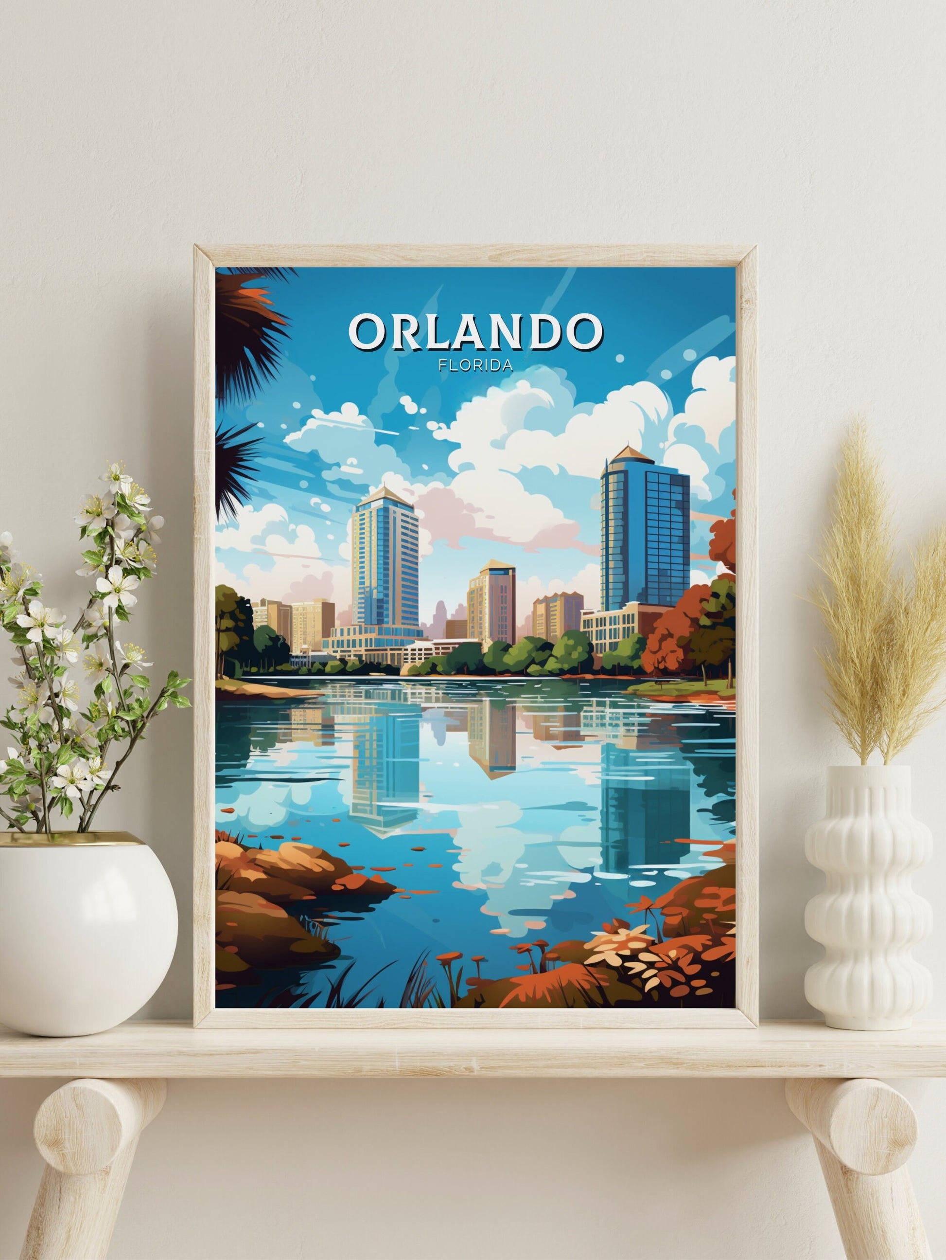 Orlando Travel Print | Orlando Poster | Florida Poster | Orlando Design | Orlando Wall Art | Orlando Illustration | ID 475