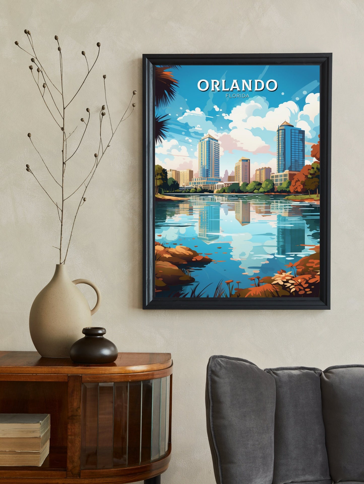 Orlando Travel Print | Orlando Poster | Florida Poster | Orlando Design | Orlando Wall Art | Orlando Illustration | ID 475