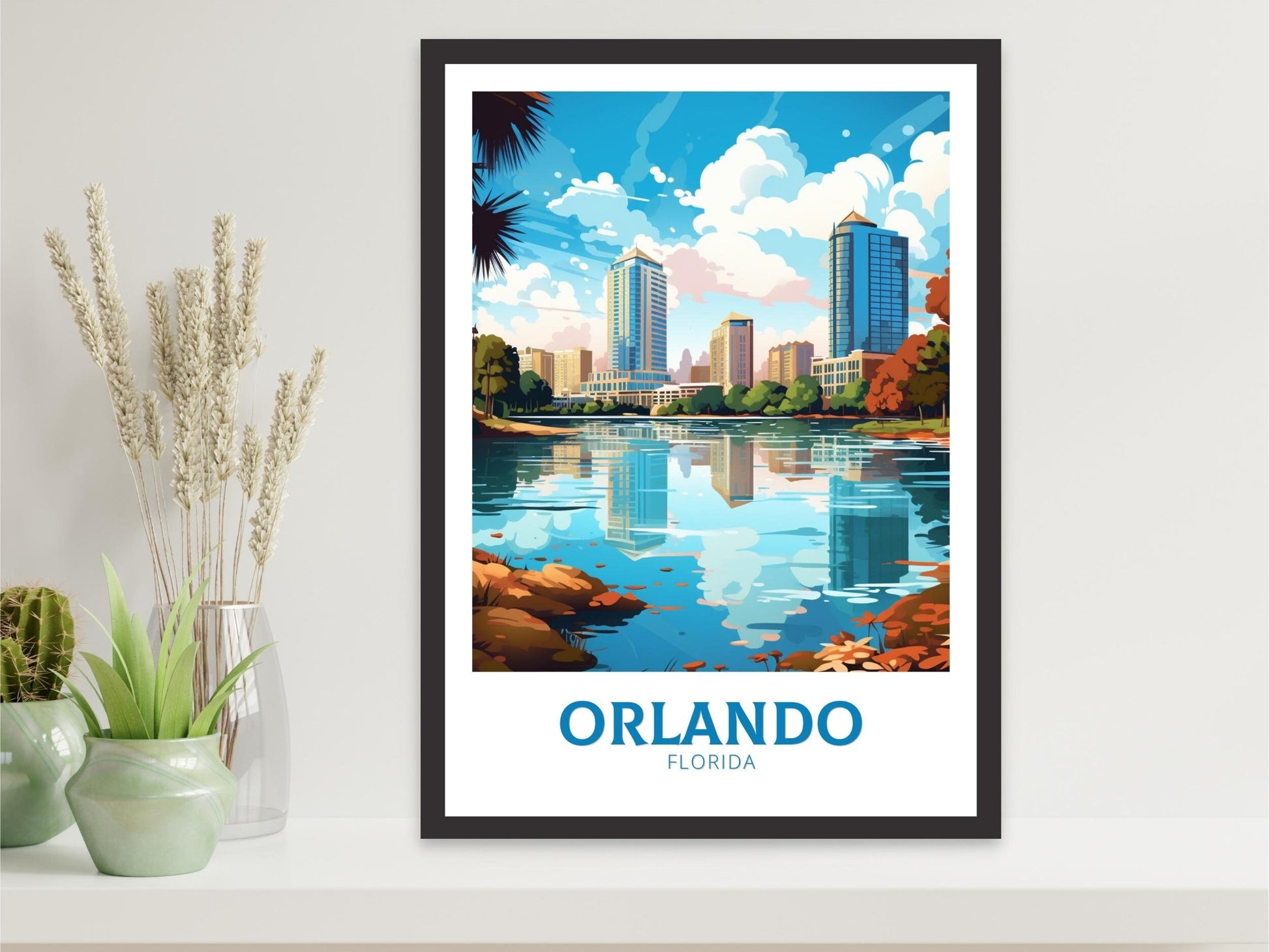 Orlando Travel Print | Orlando Poster | Florida Poster | Orlando Design | Orlando Wall Art | Orlando Illustration | ID 476