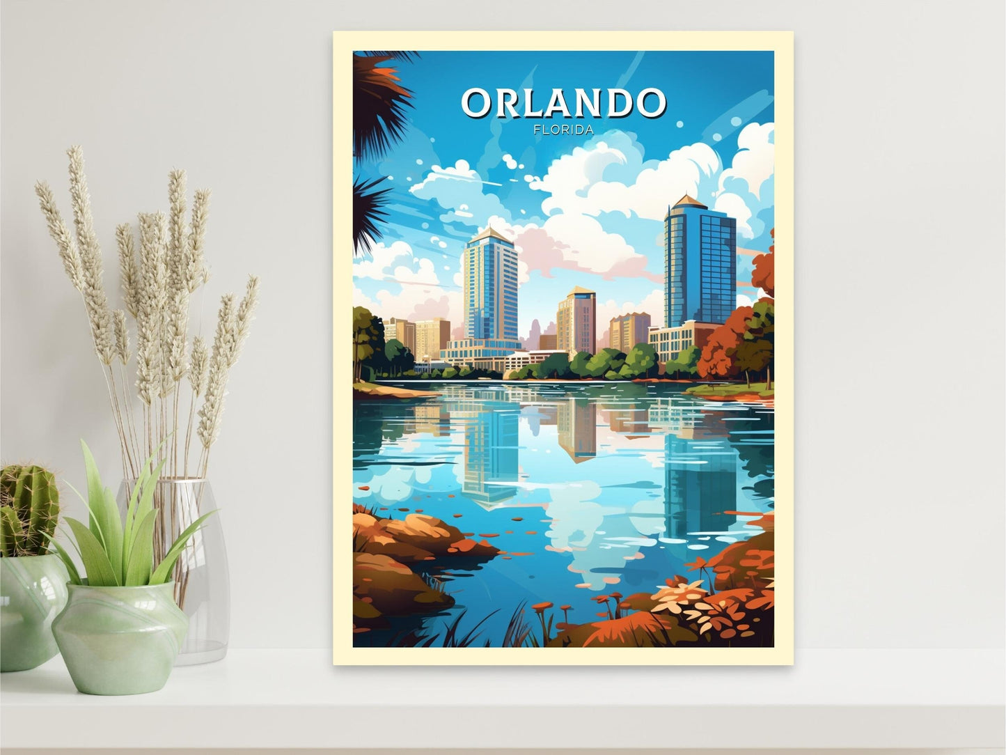 Orlando Travel Print | Orlando Poster | Florida Poster | Orlando Design | Orlando Wall Art | Orlando Illustration | ID 475