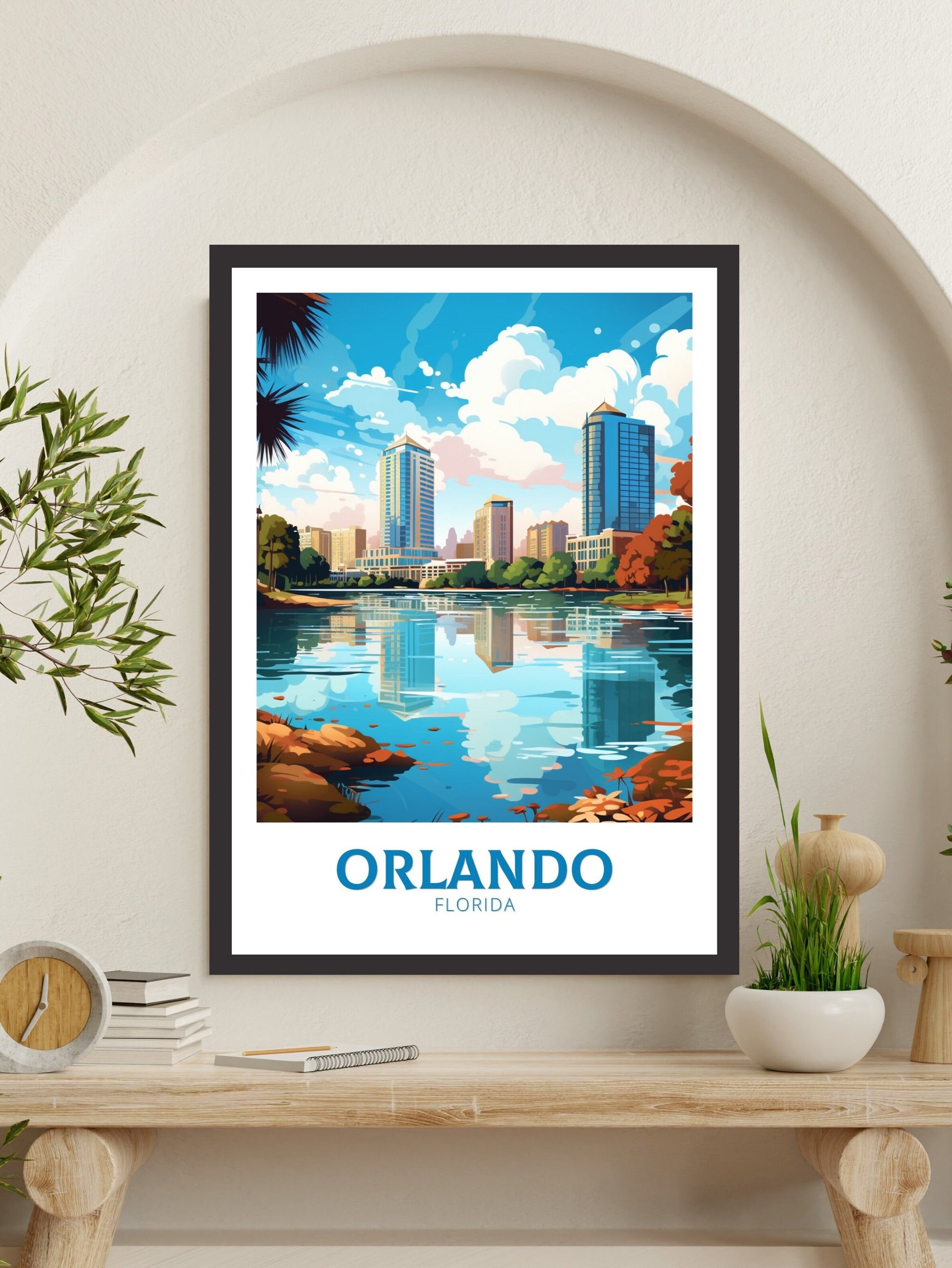 Orlando Travel Print | Orlando Poster | Florida Poster | Orlando Design | Orlando Wall Art | Orlando Illustration | ID 476