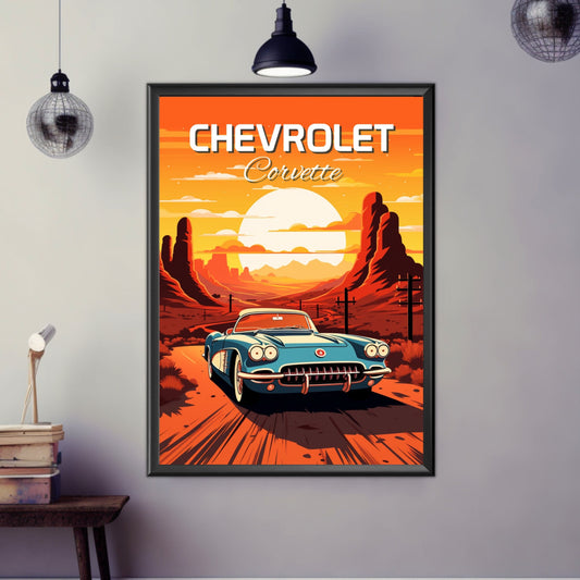 Chevrolet Corvette C1 Print, 1950s Car Print, Chevrolet Corvette C1 Poster, Car Art, Muscle Car Print, Classic Car, Car Print, Car Poster