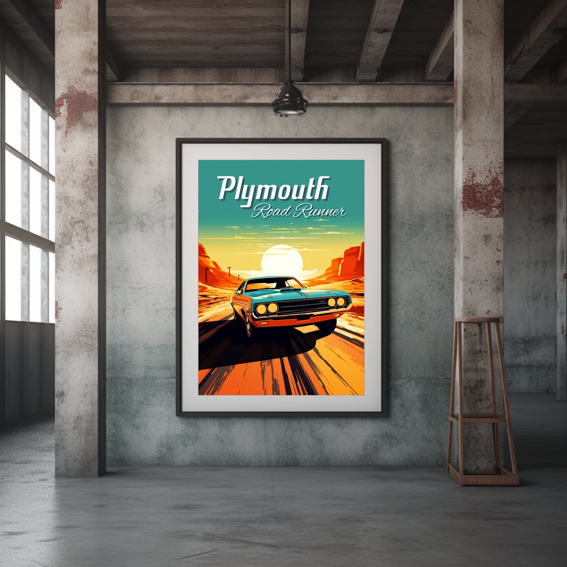 1960s Plymouth Road Runner Poster