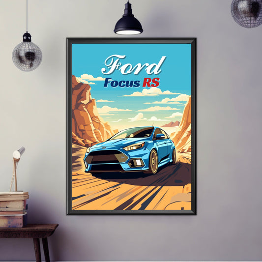 Ford Focus RS Poster, Ford Focus RS Print, 2010s Car Print, Car Print, Car Poster, Car Art, American Car Print, Performance Car Print