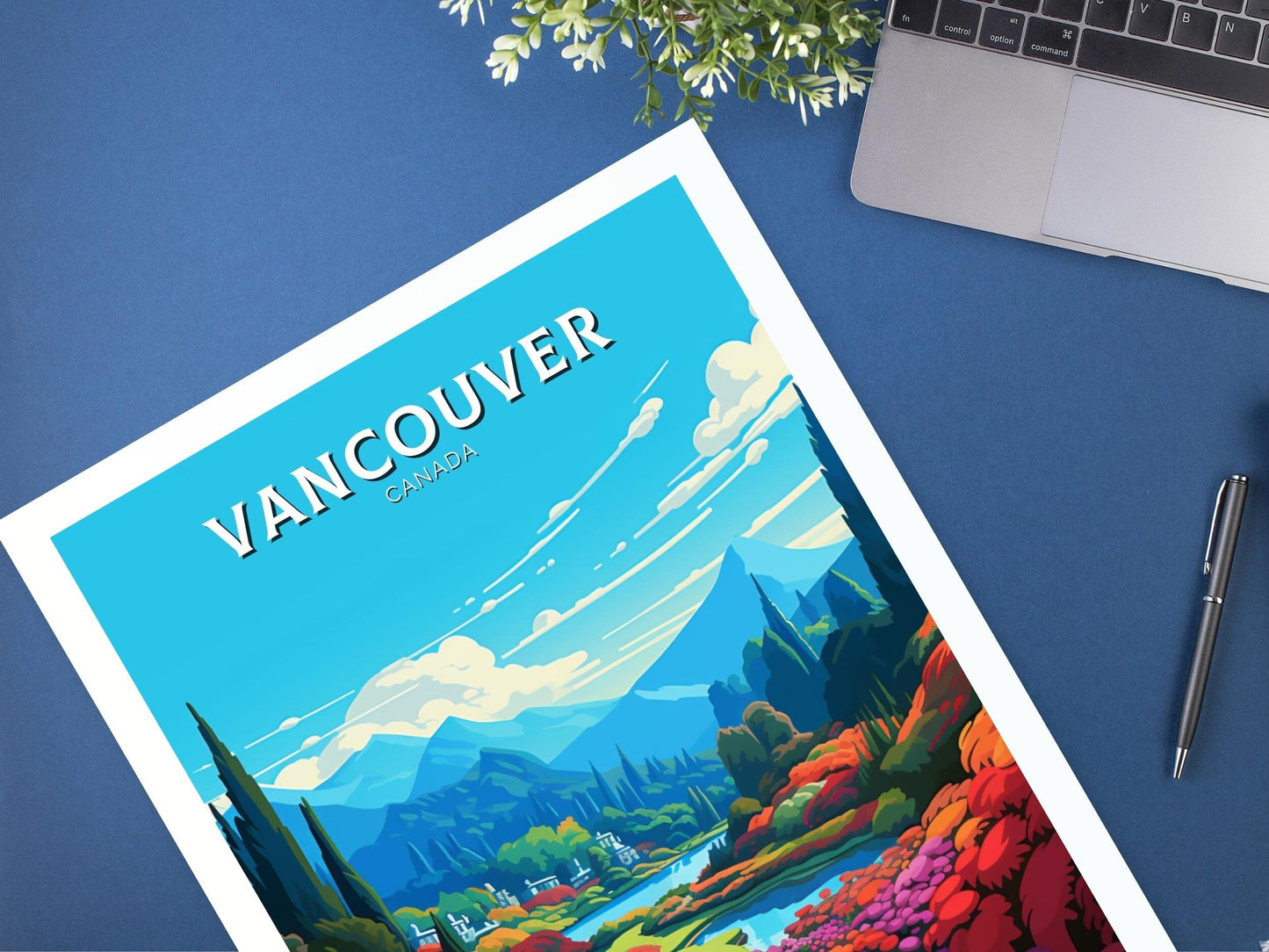 Vancouver Travel Print | Vancouver Poster | Illustration | Vancouver Art | Butchart Gardens Poster | City Landscape | Canada Print | ID 479