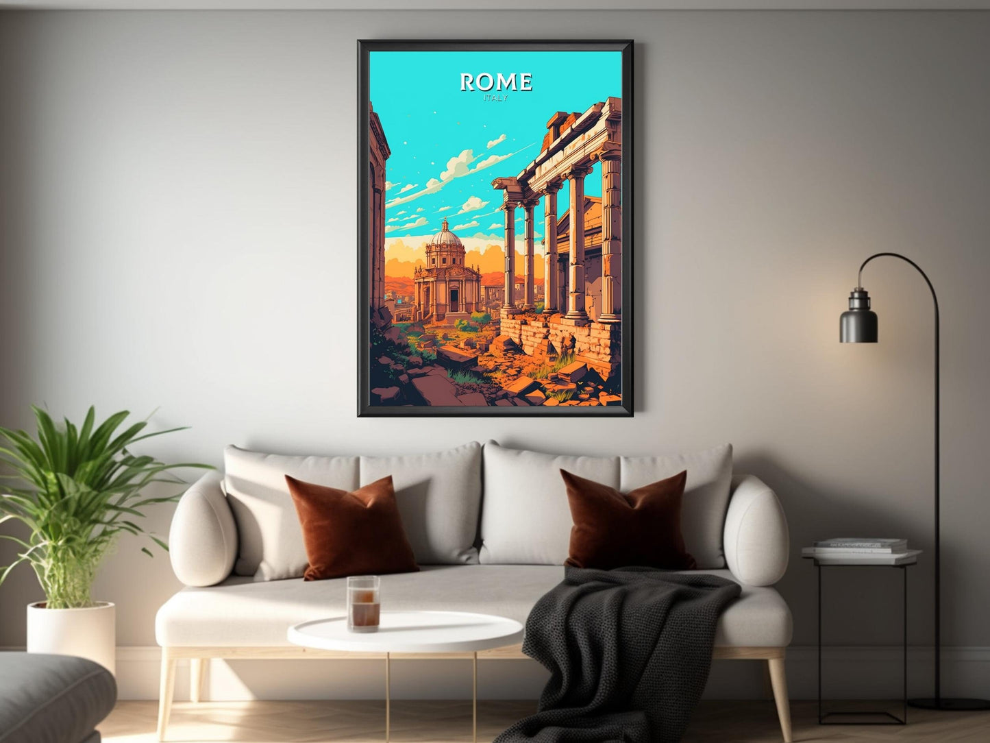 Rome Poster | Rome Print | Roman Forum Poster | Italy Print | Rome Travel Print | Rome Italy Home Decor | Italy Artwork Decoration | ID 481