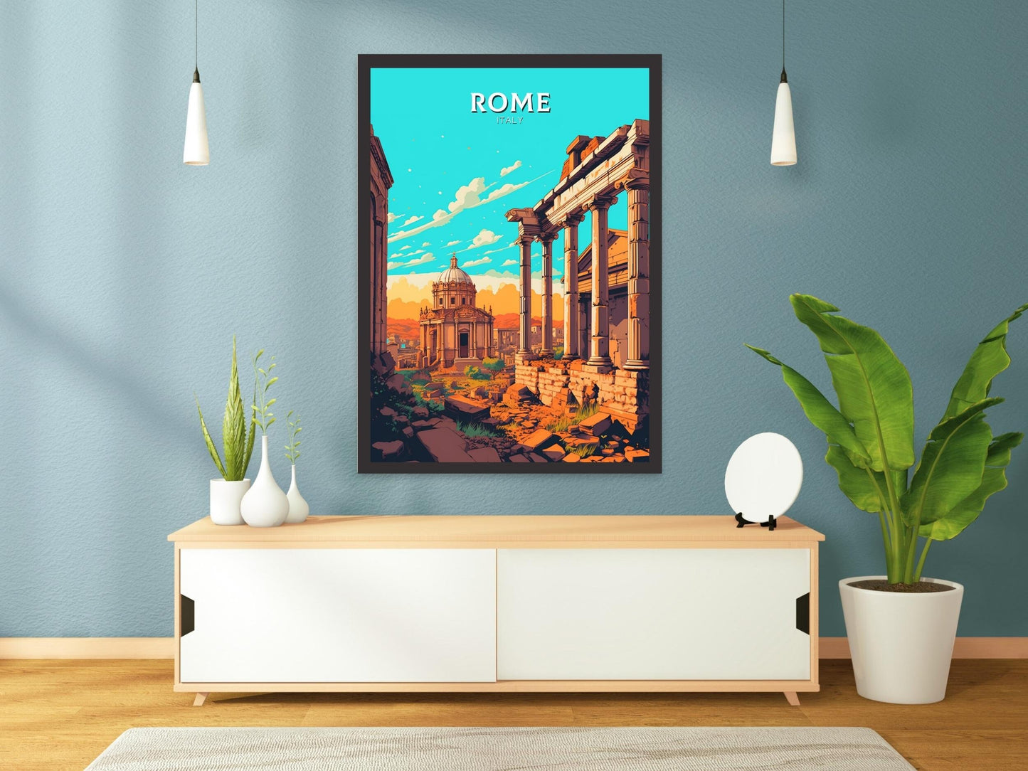 Rome Poster | Rome Print | Roman Forum Poster | Italy Print | Rome Travel Print | Rome Italy Home Decor | Italy Artwork Decoration | ID 481