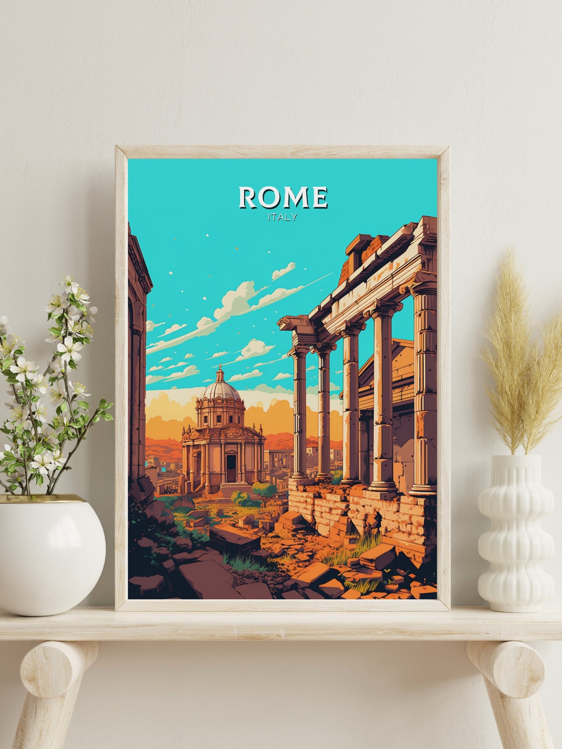 Rome Poster | Rome Print | Roman Forum Poster | Italy Print | Rome Travel Print | Rome Italy Home Decor | Italy Artwork Decoration | ID 481