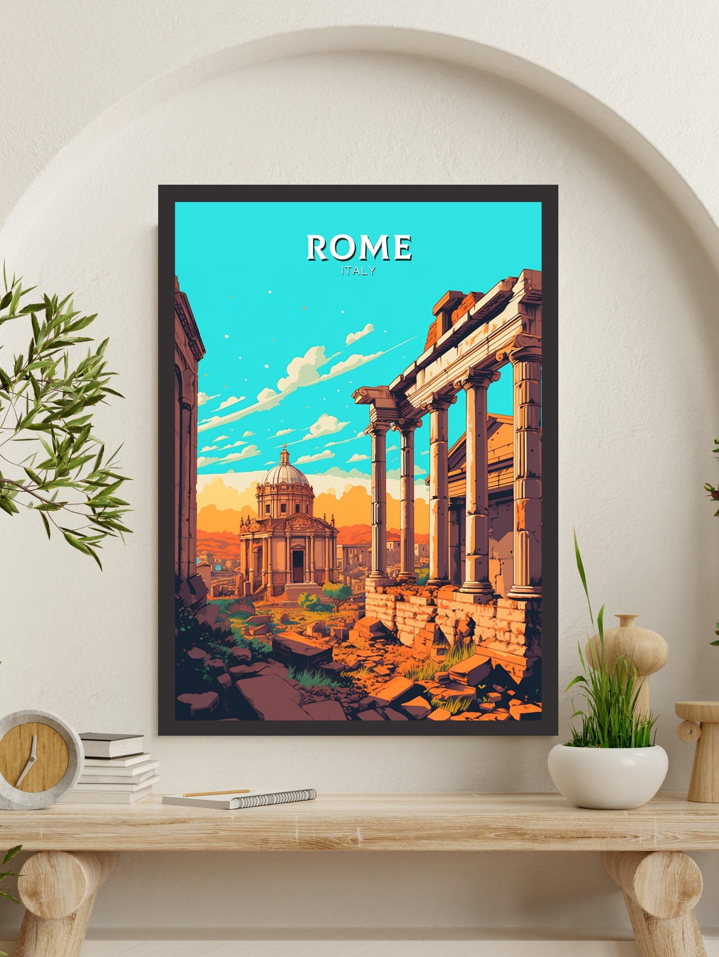 Rome Poster | Rome Print | Roman Forum Poster | Italy Print | Rome Travel Print | Rome Italy Home Decor | Italy Artwork Decoration | ID 481