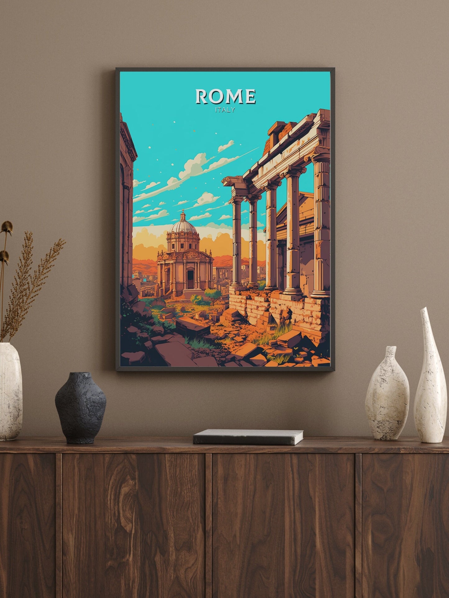 Rome Poster | Rome Print | Roman Forum Poster | Italy Print | Rome Travel Print | Rome Italy Home Decor | Italy Artwork Decoration | ID 481