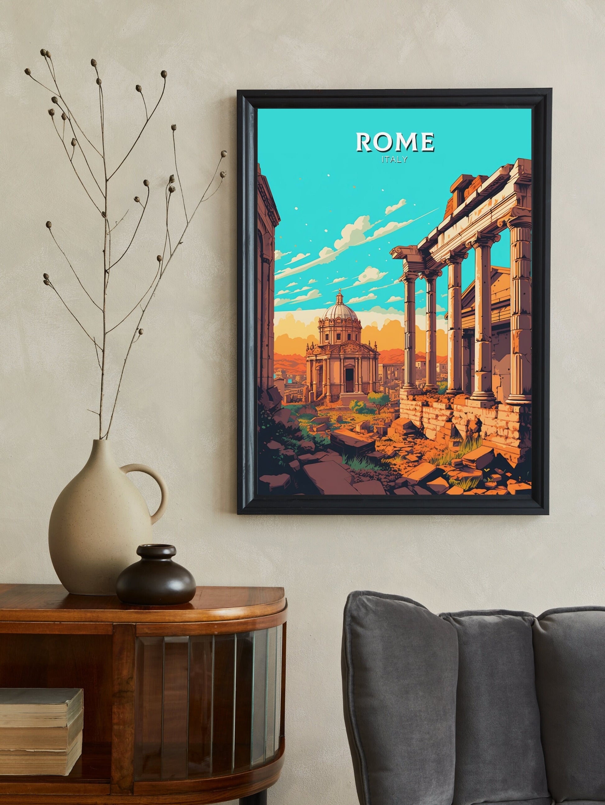 Rome Poster | Rome Print | Roman Forum Poster | Italy Print | Rome Travel Print | Rome Italy Home Decor | Italy Artwork Decoration | ID 481