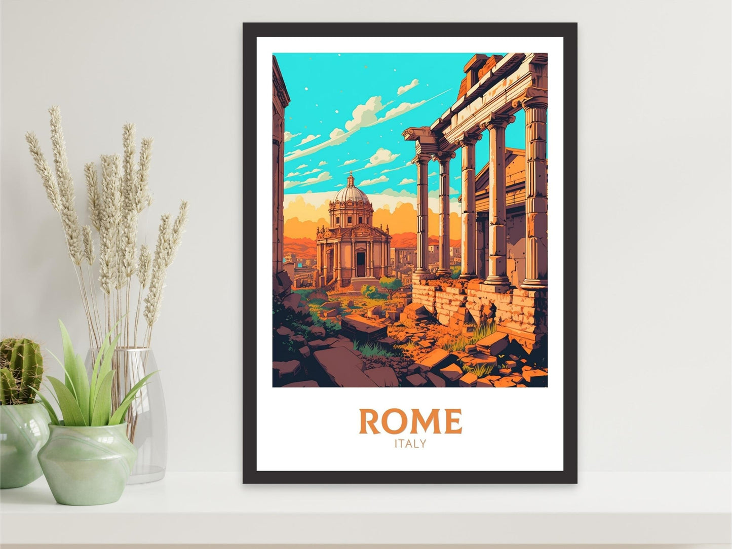 Rome Travel Print | Rome Poster | Rome Print | Roman Forum Poster | Italy Print | Rome Italy Home Decor | Italy Artwork Decoration | ID 482