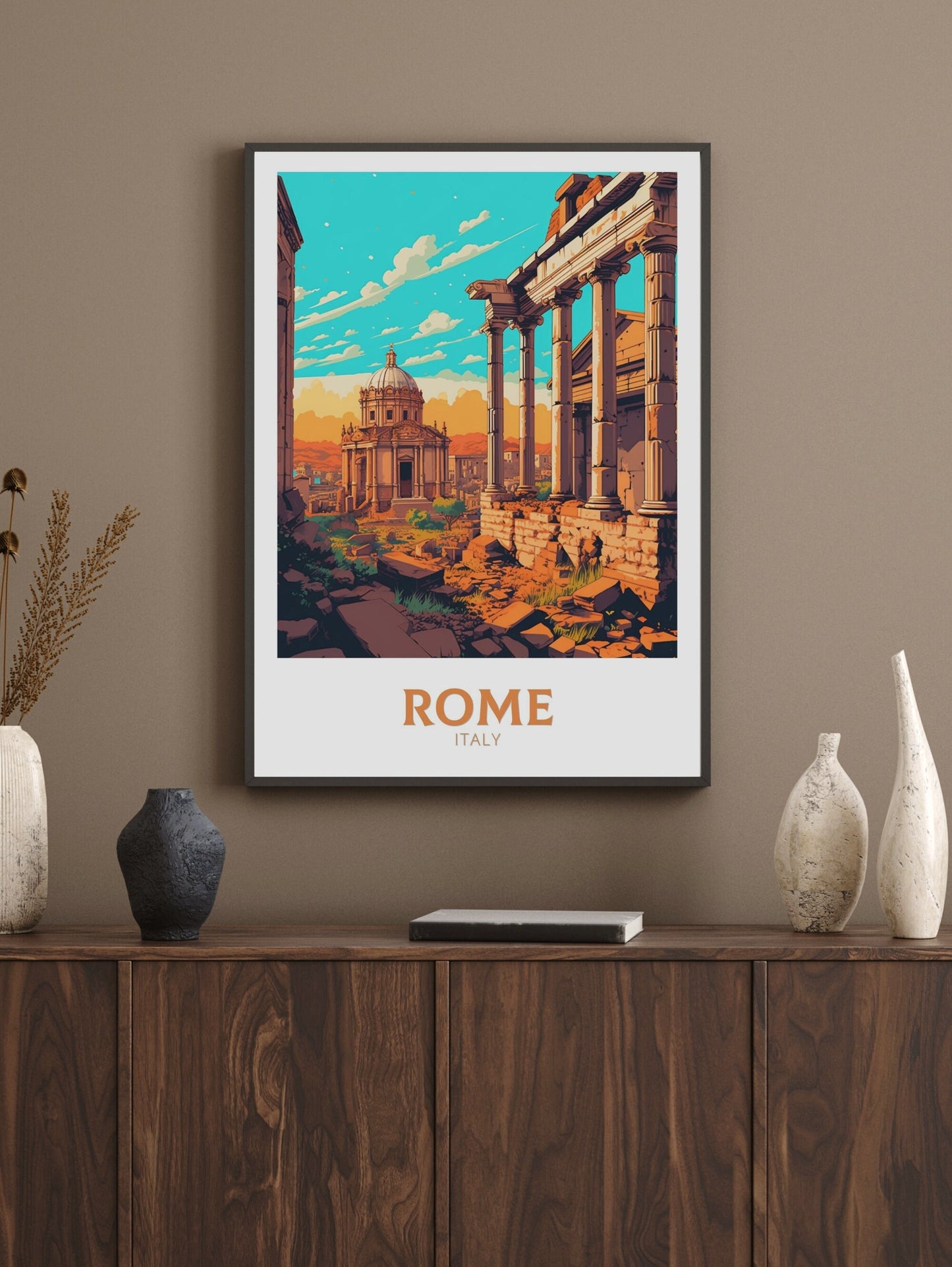 Rome Travel Print | Rome Poster | Rome Print | Roman Forum Poster | Italy Print | Rome Italy Home Decor | Italy Artwork Decoration | ID 482