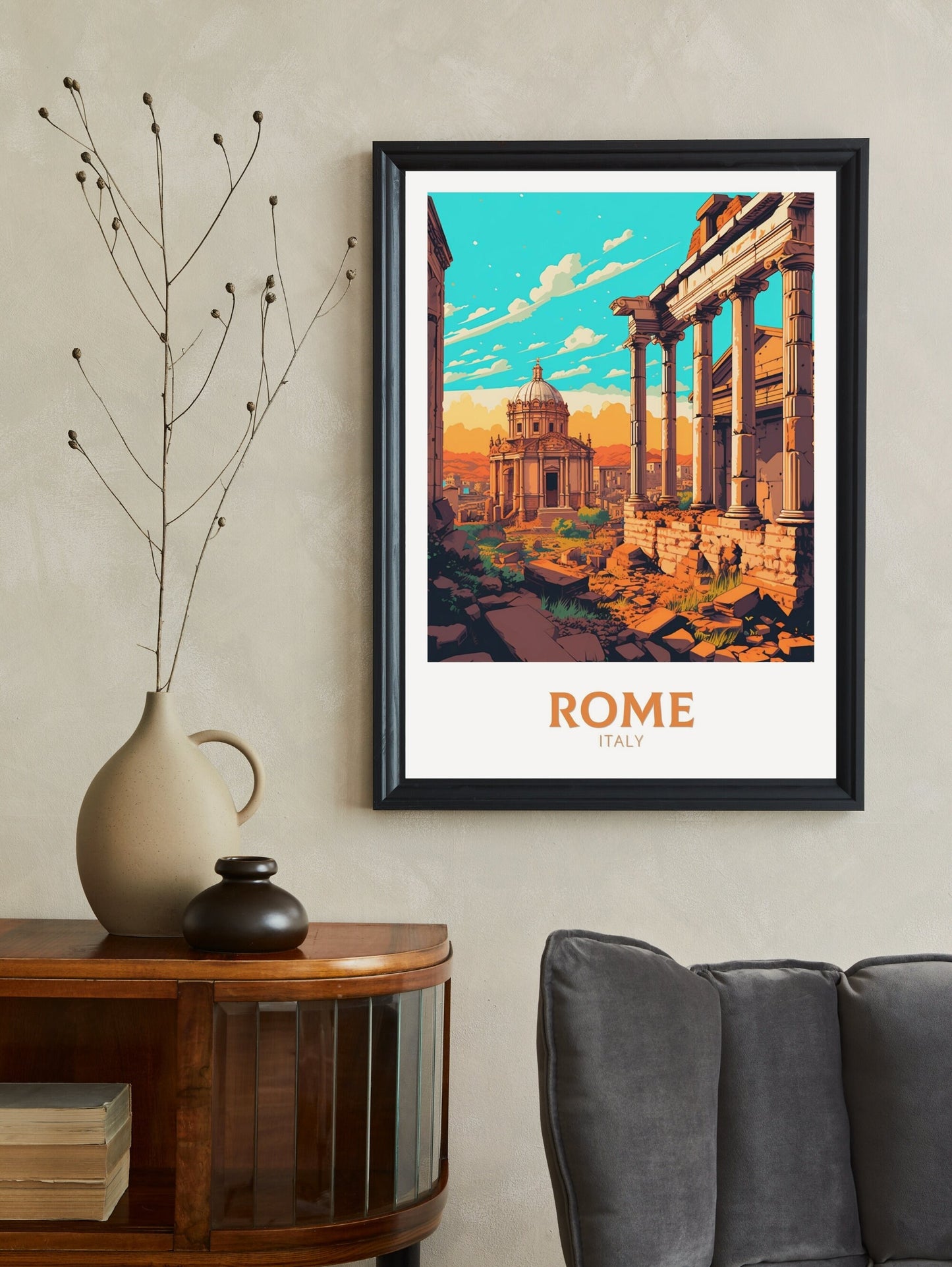 Rome Travel Print | Rome Poster | Rome Print | Roman Forum Poster | Italy Print | Rome Italy Home Decor | Italy Artwork Decoration | ID 482