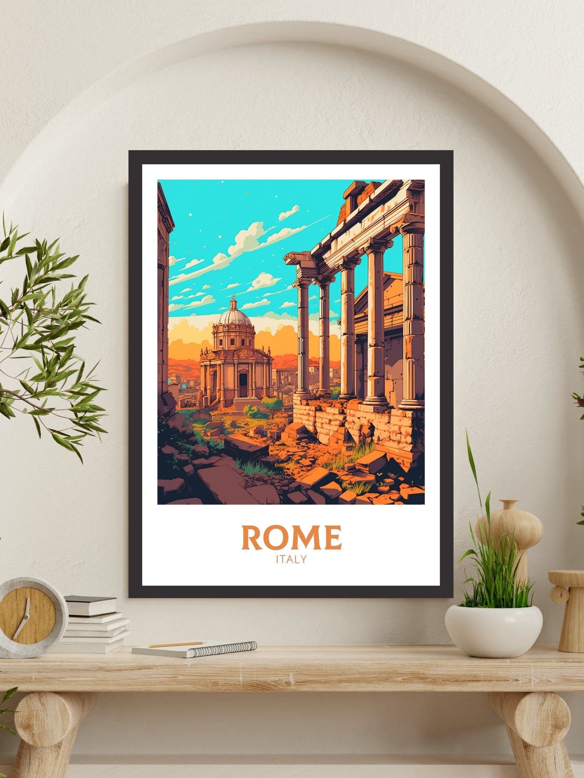 Rome Travel Print | Rome Poster | Rome Print | Roman Forum Poster | Italy Print | Rome Italy Home Decor | Italy Artwork Decoration | ID 482