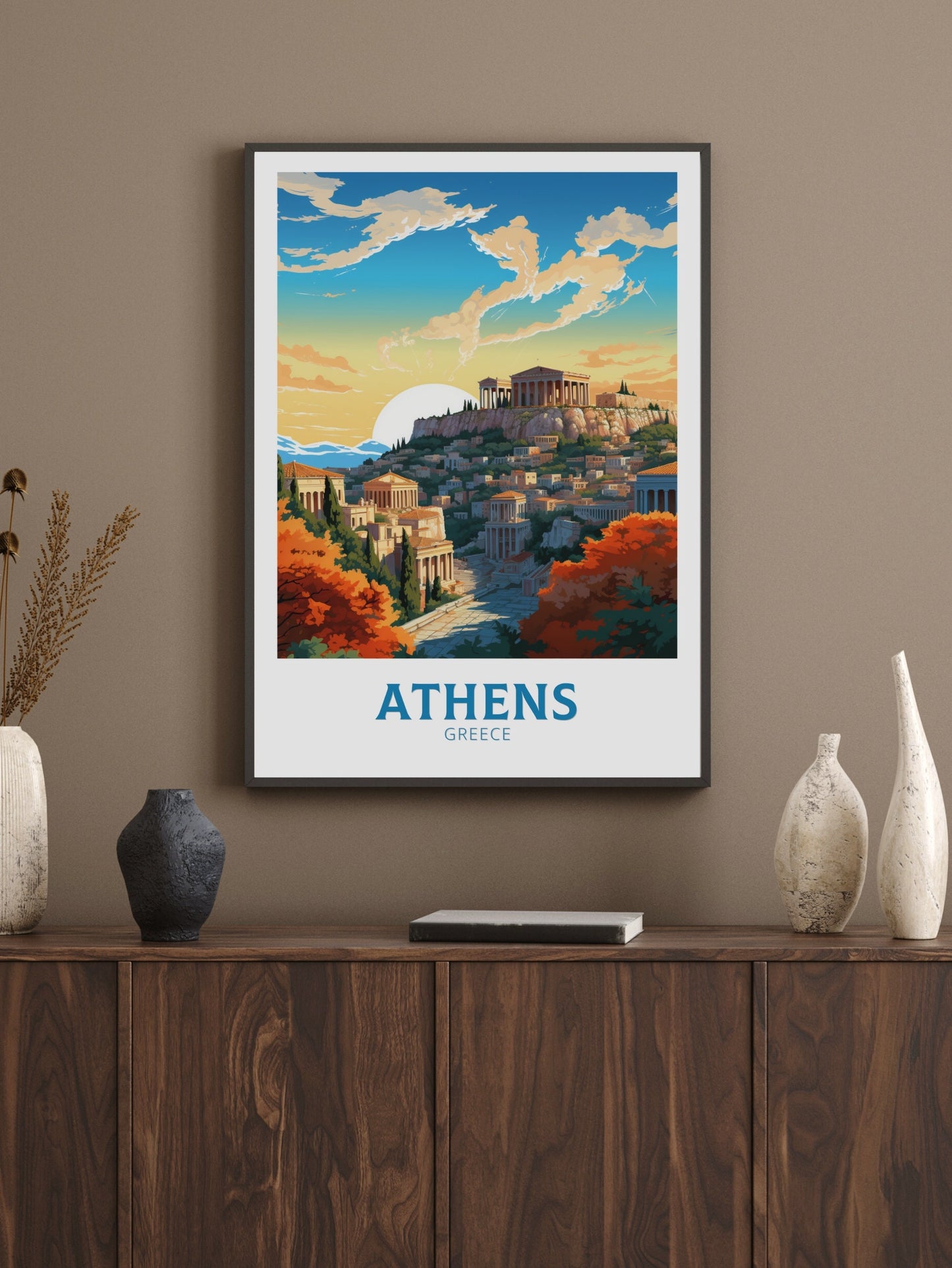 Athens Travel Print | Athens Poster | Athens Illustration | Acropolis | Greece Print | Greece Home Decor | Parthenon Poster | ID 486