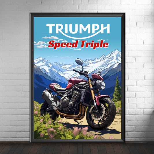 Triumph Speed Triple Print, Triumph Speed Triple Poster, Motorcycle Print, Motorbike Print, Bike Art, Bike Poster,Vintage Bike,Classic Bike
