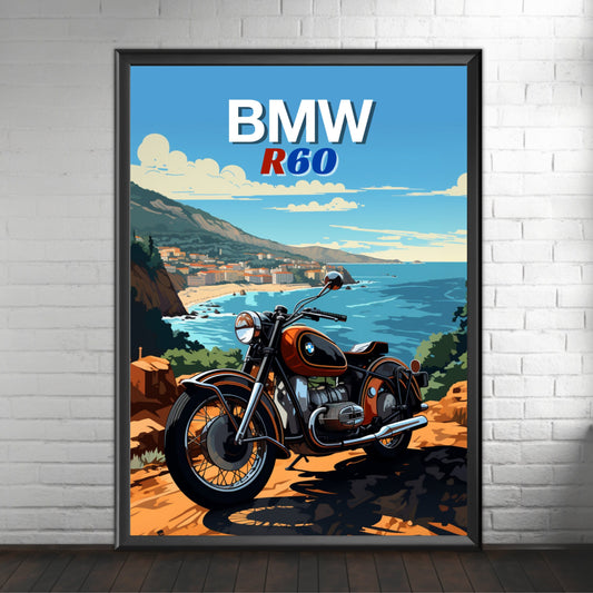 BMW R60 Print, BMW R60 Poster, Motorcycle Print, Motorbike Print, Bike Art, Bike Poster, Vintage Bike, Classic Bike