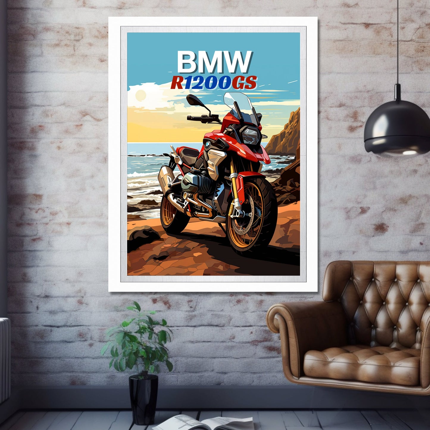 BMW R1200GS Poster, Motorcycle Print