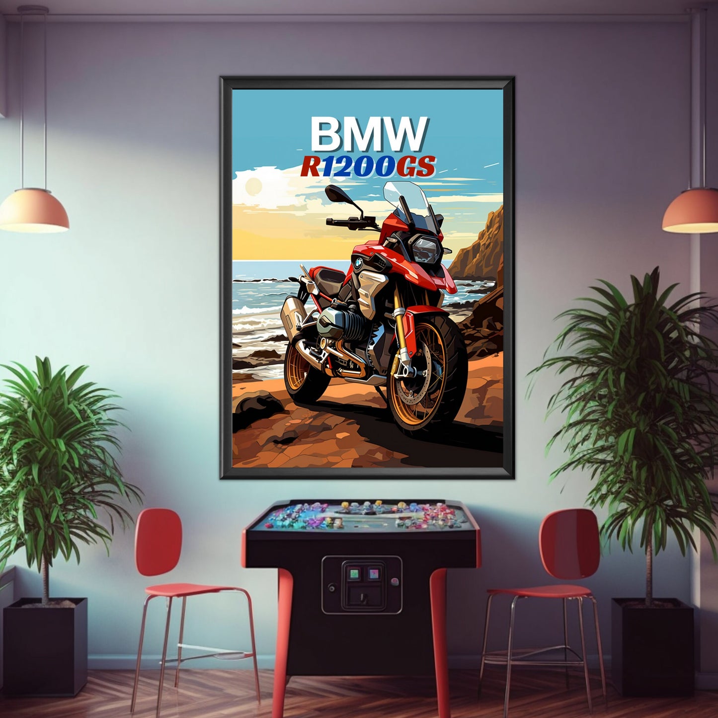 BMW R1200GS Poster, Motorcycle Print