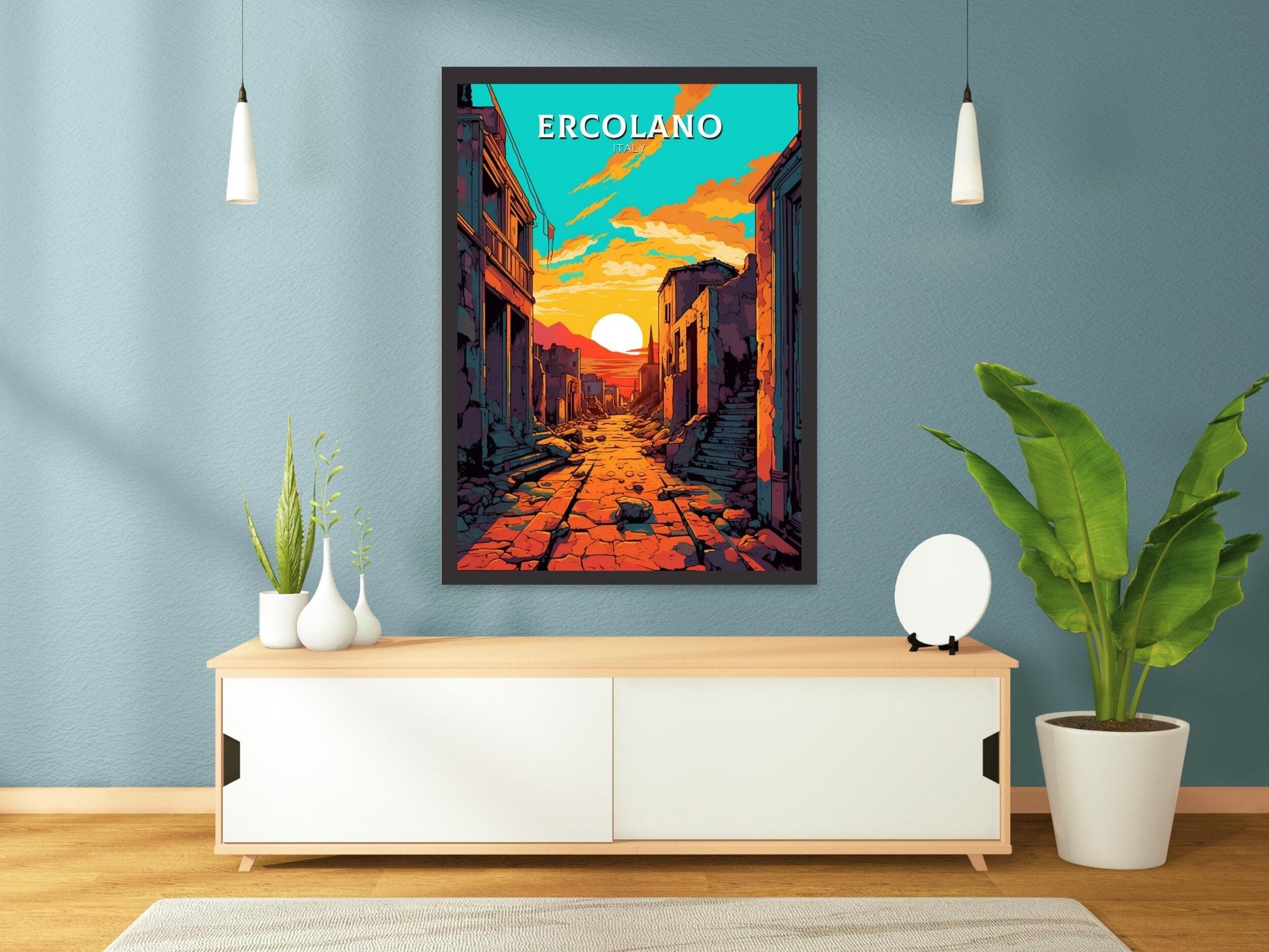 Ercolano Travel Poster | Ercolano Travel Print | Ercolano Illustration | Ercolano Wall Art | Italy Poster | Ercolano Italy Décor | ID 487