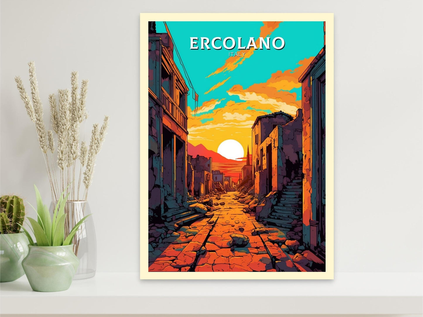 Ercolano Travel Poster | Ercolano Travel Print | Ercolano Illustration | Ercolano Wall Art | Italy Poster | Ercolano Italy Décor | ID 487